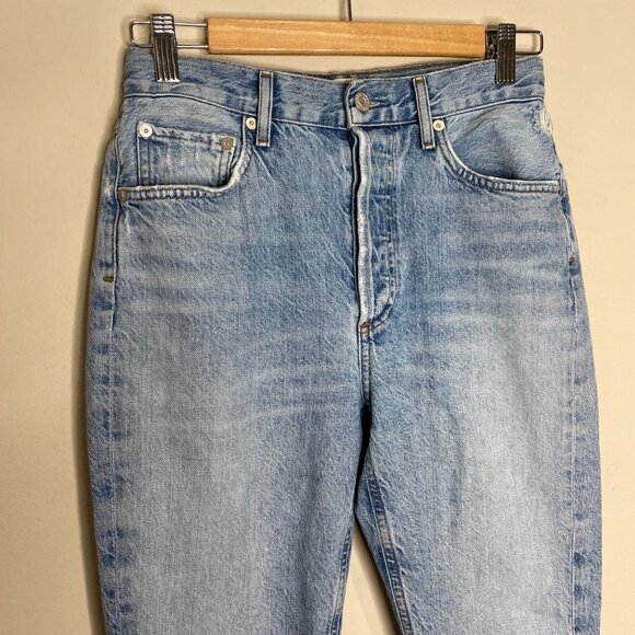Agolde Riley High Rise Straight Crop Jeans - Blur Sz 26 - Picture 4 of 14